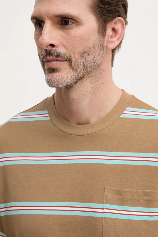 United Colors of Benetton t-shirt bawełniany beżowy 380ZU10AY