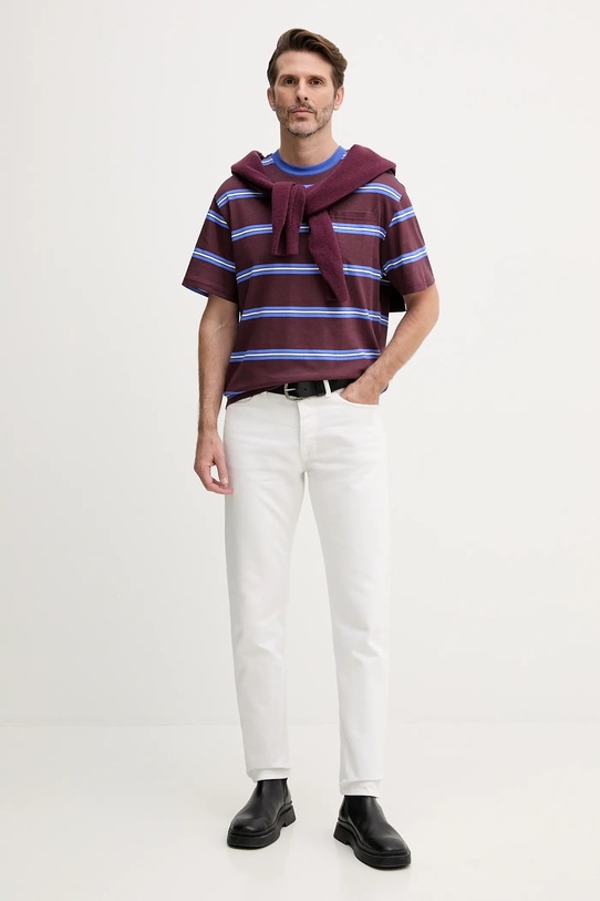 United Colors of Benetton tricou din bumbac 380ZU10AY burgundia AW25