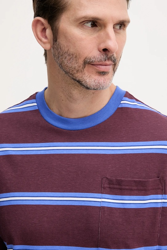 United Colors of Benetton t-shirt bawełniany bordowy 380ZU10AY