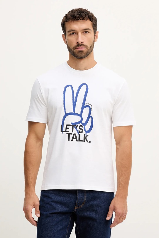 United Colors of Benetton t-shirt bawełniany nadruk biały 3MI5U10AT