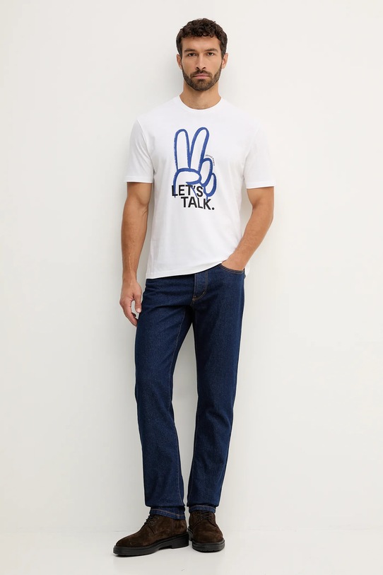 United Colors of Benetton t-shirt bawełniany 3MI5U10AT biały AW25