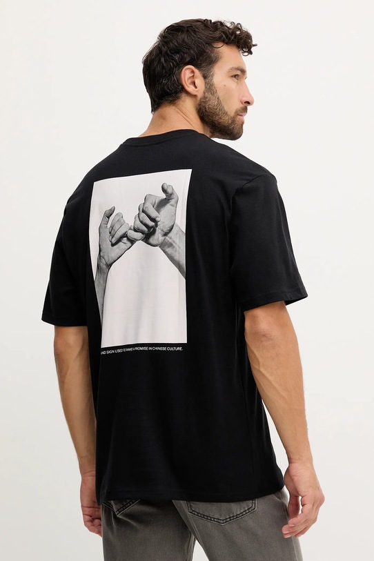 United Colors of Benetton t-shirt bawełniany nadruk czarny 3MI5U10AX