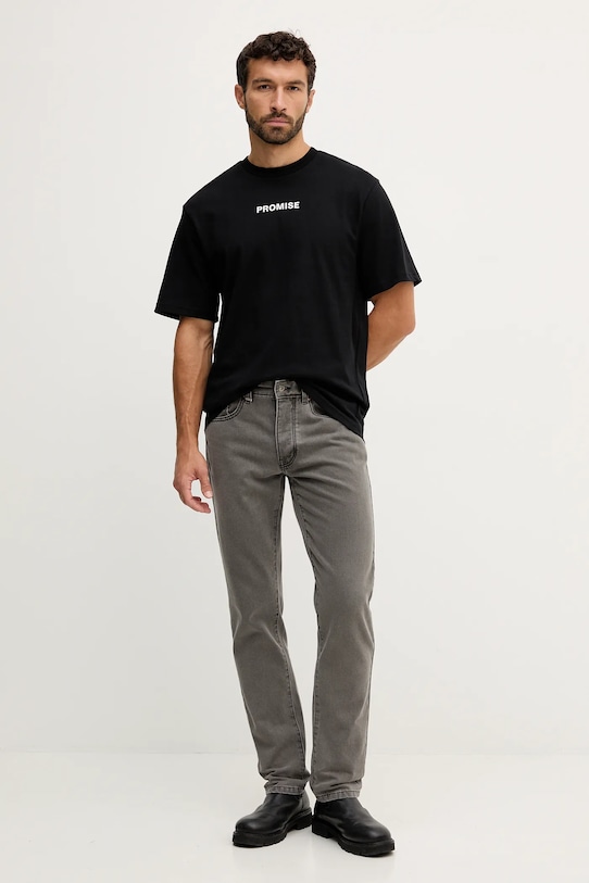 United Colors of Benetton t-shirt bawełniany 3MI5U10AX czarny AW25