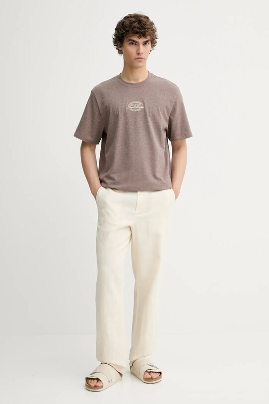 Les Deux tricou din bumbac Glen 1000196 maro AW25