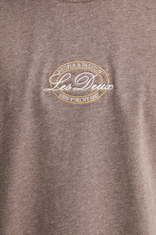 Les Deux tricou din bumbac Glen 1000196 maro