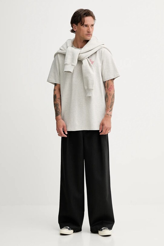 Les Deux t-shirt bawełniany 1000197 szary AW25