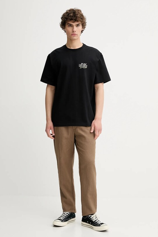 Les Deux tricou din bumbac Allen 1000207 negru AW25
