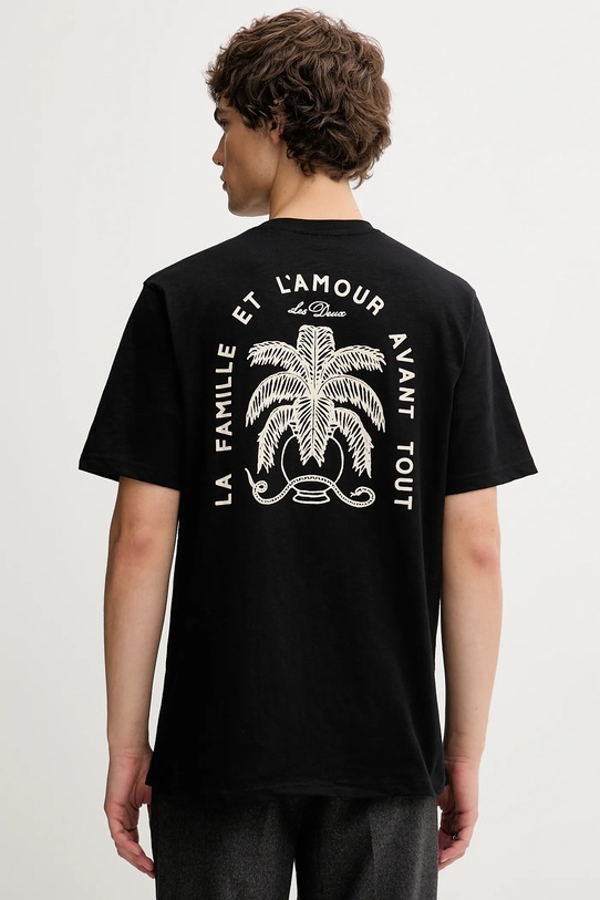 Les Deux t-shirt bawełniany nadruk czarny 1000212