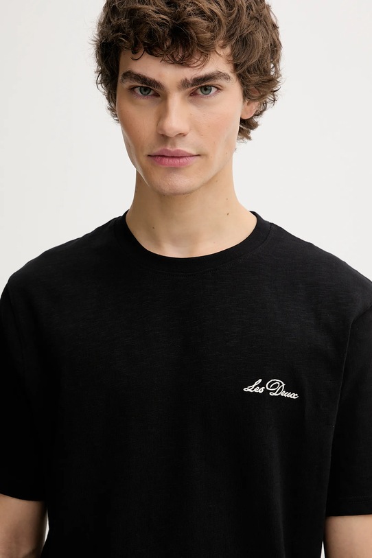 Les Deux t-shirt bawełniany czarny 1000212