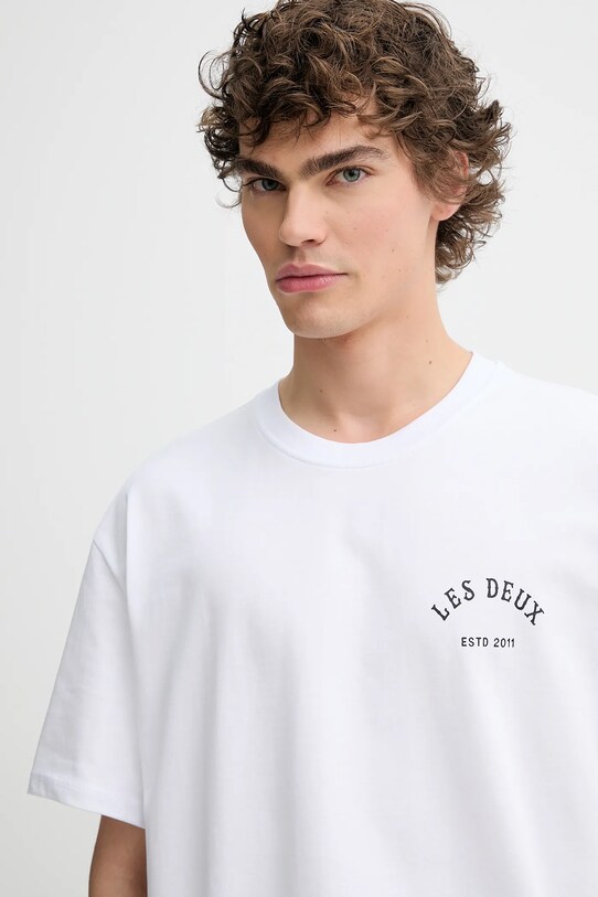 Les Deux t-shirt bawełniany biały 1000216