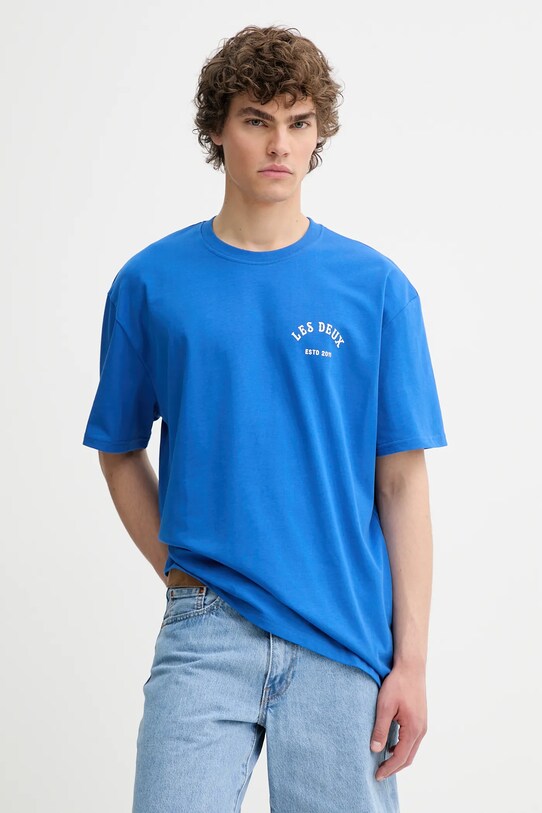 Odzież Les Deux t-shirt bawełniany 1000216 niebieski