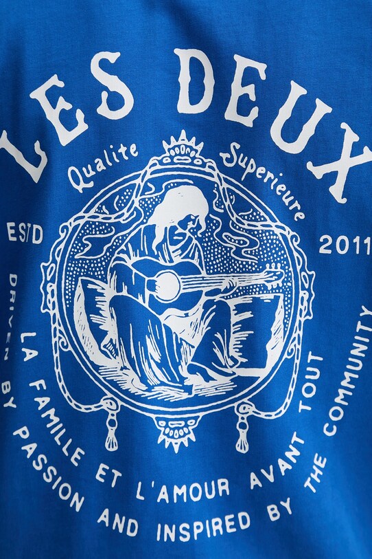 Les Deux t-shirt bawełniany 1000216 niebieski