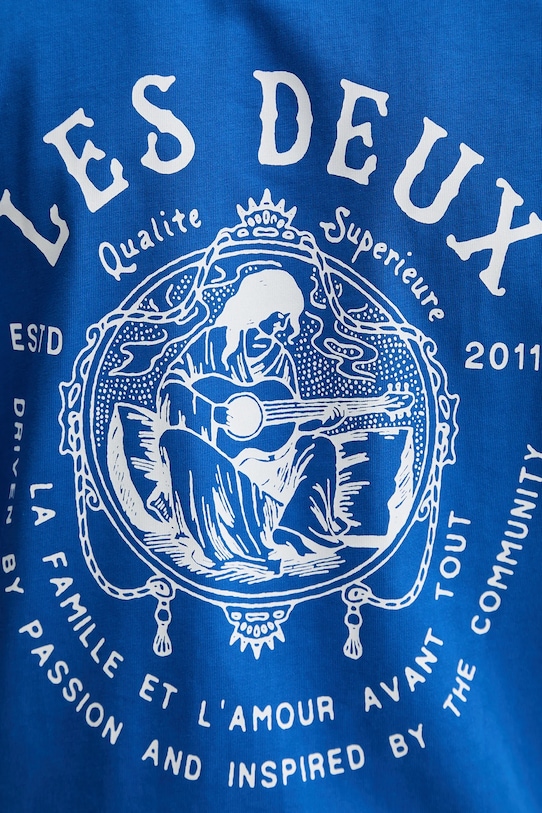 Les Deux tricou din bumbac 1000216 albastru