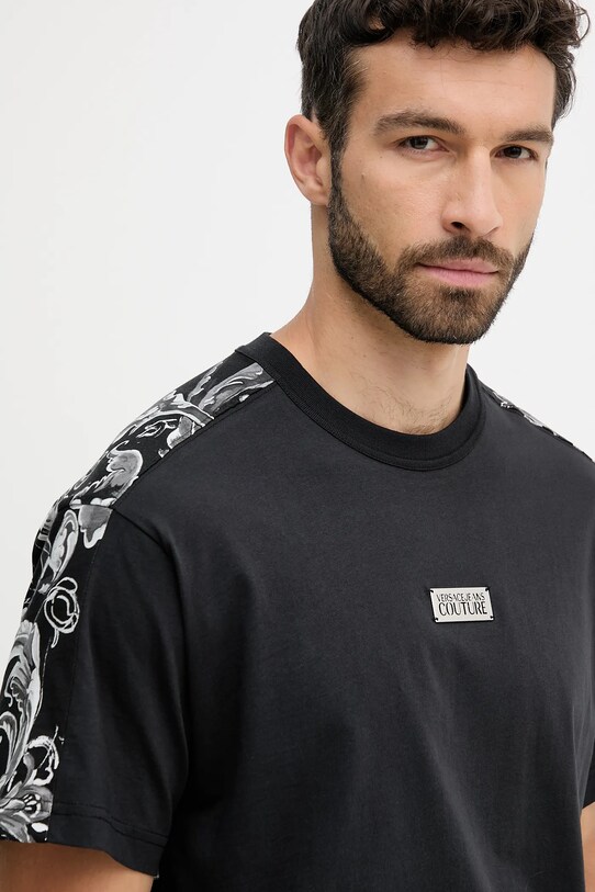 Versace Jeans Couture t-shirt bawełniany czarny 79GAH617.JS515