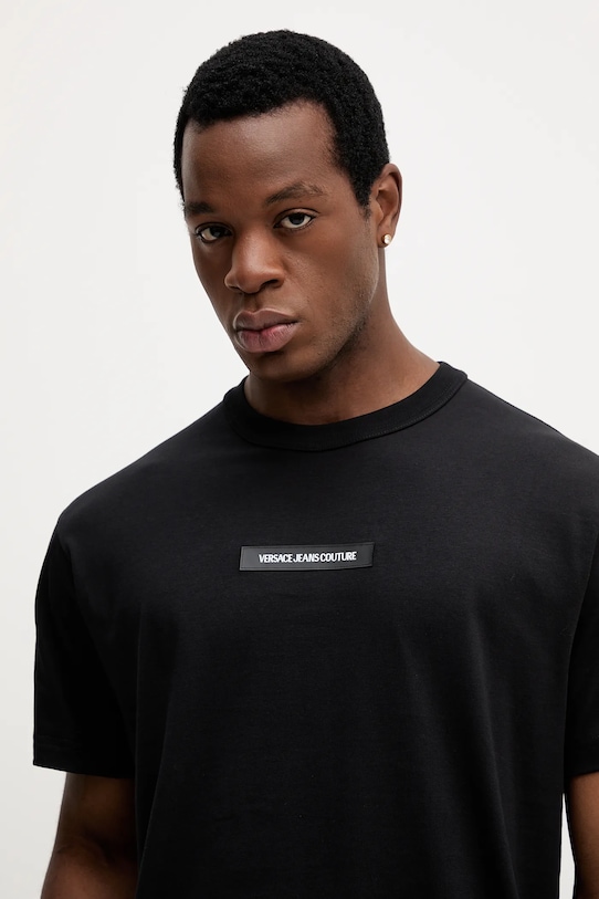 Versace Jeans Couture t-shirt bawełniany czarny 79GAHT02.CJ00T