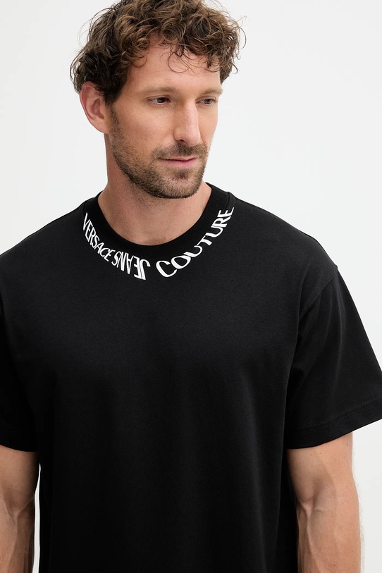 Versace Jeans Couture t-shirt bawełniany czarny 79GAHP03.CJ01P