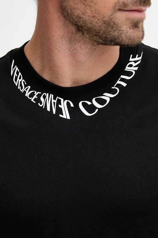 Versace Jeans Couture t-shirt bawełniany 79GAHP03.CJ01P czarny