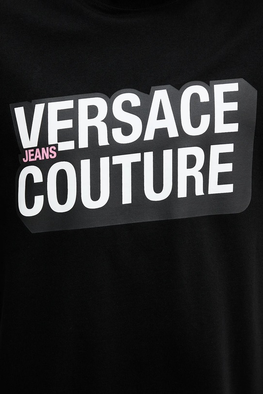 Bavlnené tričko Versace Jeans Couture 79GAHP02.CJ01P čierna