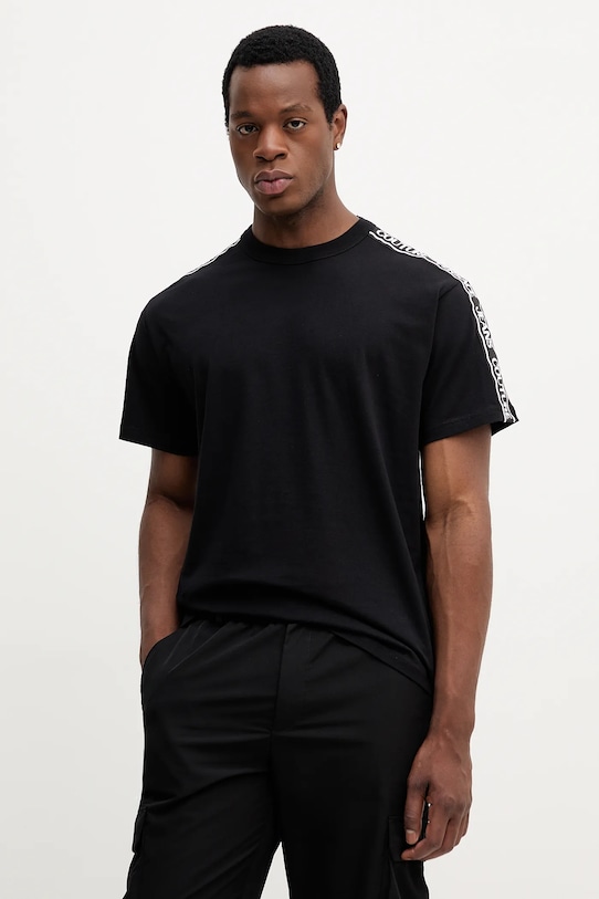 Versace Jeans Couture t-shirt bawełniany nadruk czarny 79GAHC02.CJ01C