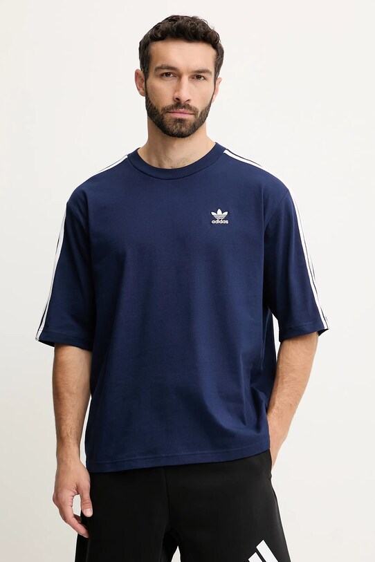 adidas Originals tricou din bumbac Adicolor imprimeu bleumarin JP1059