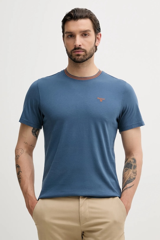 Barbour tricou din bumbac AUSTWICK model fin albastru MTS1000