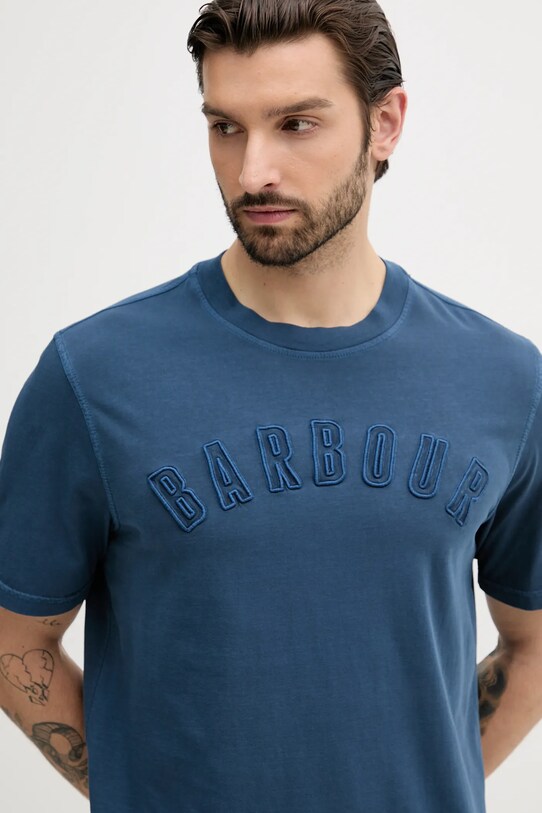 Barbour tricou din bumbac BANFORD bleumarin MTS1443