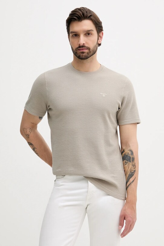 Barbour tricou din bumbac PLATFORD uni bej MTS1464