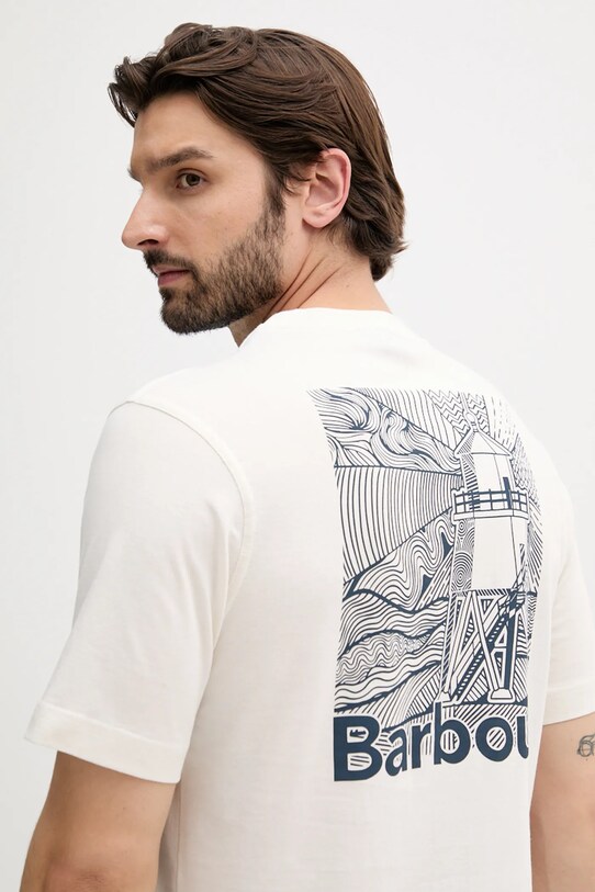 Barbour tricou din bumbac MOONWELL bej MTS1465