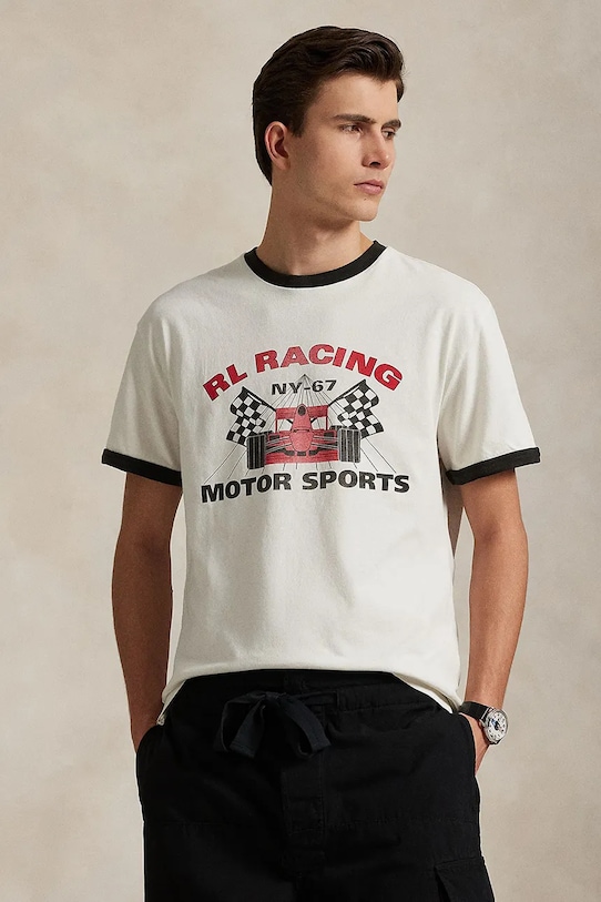 Футболка Polo Ralph Lauren Ssteeclsm1 Short Sleeve надрук білий 710972335