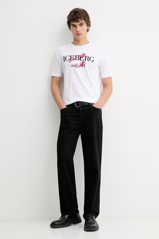 Iceberg t-shirt bawełniany F010.6325 biały AW25