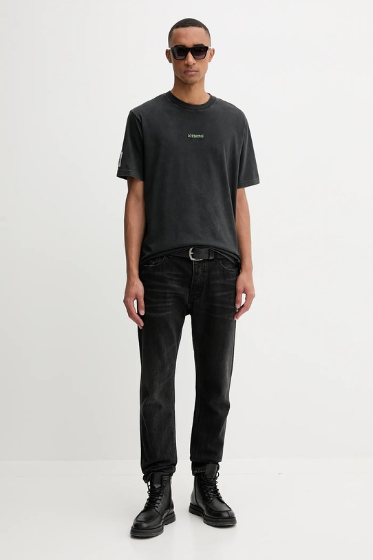 Iceberg t-shirt bawełniany F026.6335 szary AW25