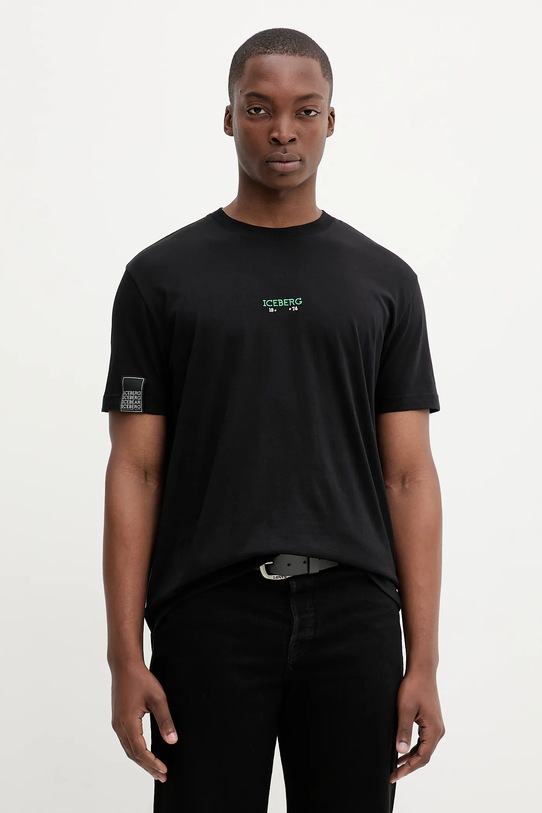 Odzież Iceberg t-shirt bawełniany F049.6325 czarny