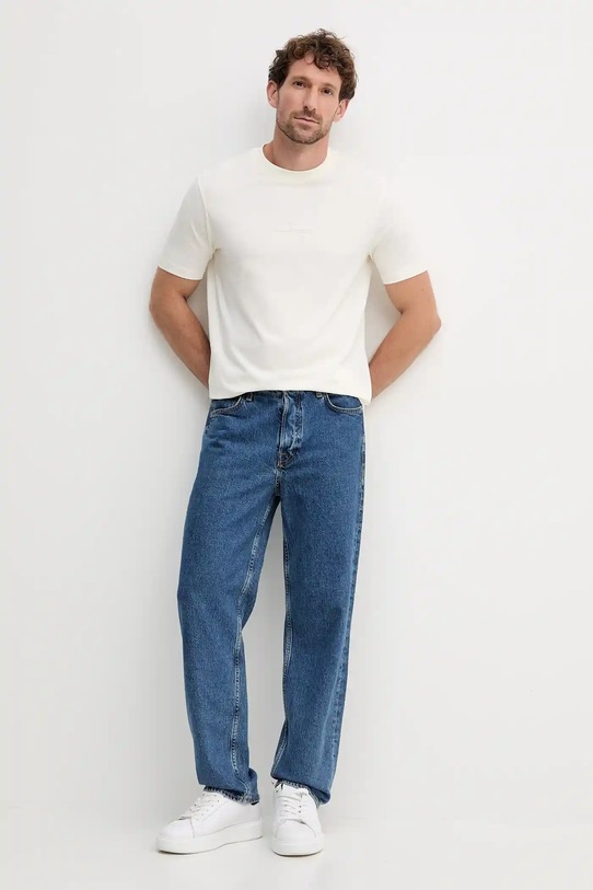 Bavlněné tričko Karl Lagerfeld 554225.755036 béžová AW25
