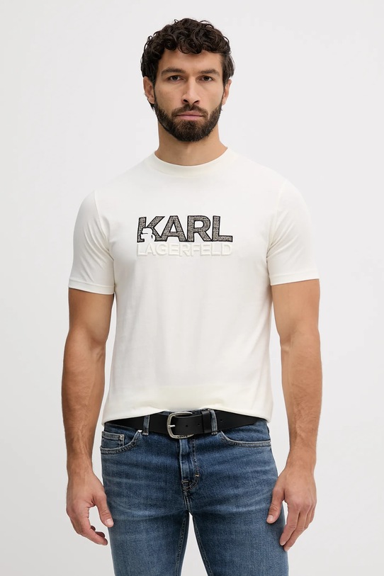 Tričko Karl Lagerfeld nášivka béžová 554225.755038