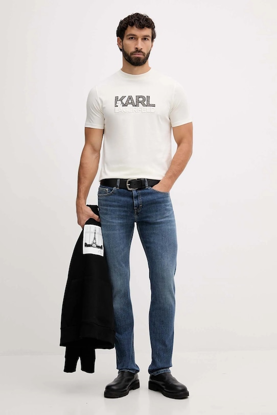 Karl Lagerfeld t-shirt 554225.755038 beżowy AW25