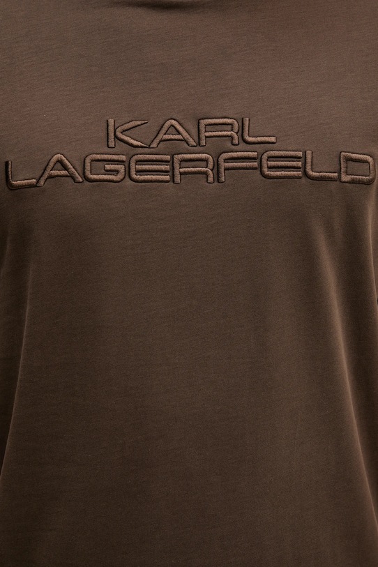 Karl Lagerfeld t-shirt bawełniany 554227.755037 brązowy