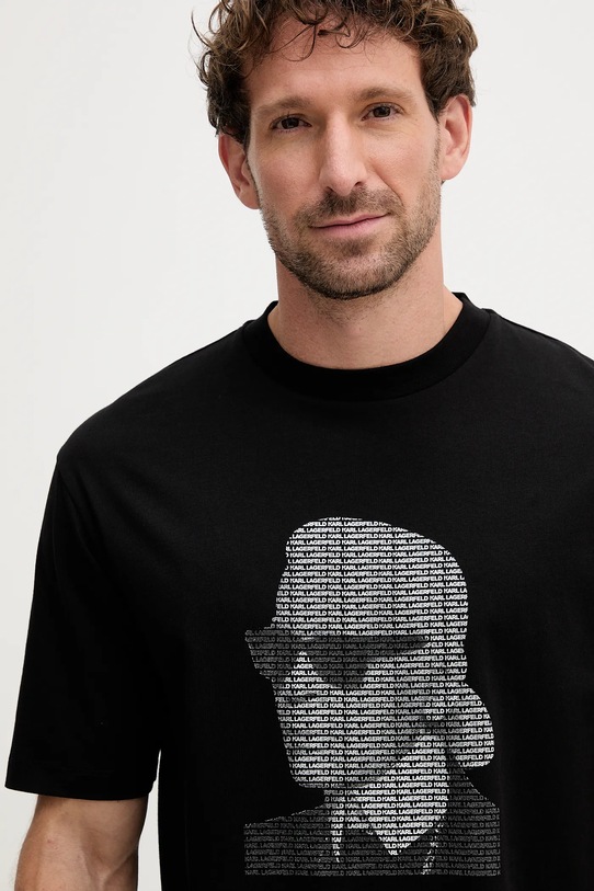 Karl Lagerfeld t-shirt bawełniany czarny 554225.755144