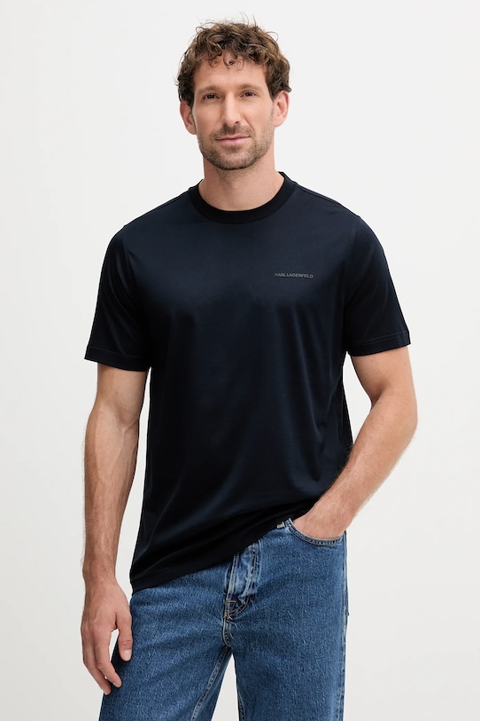 Karl Lagerfeld t-shirt bawełniany bawełna granatowy 554200.755002