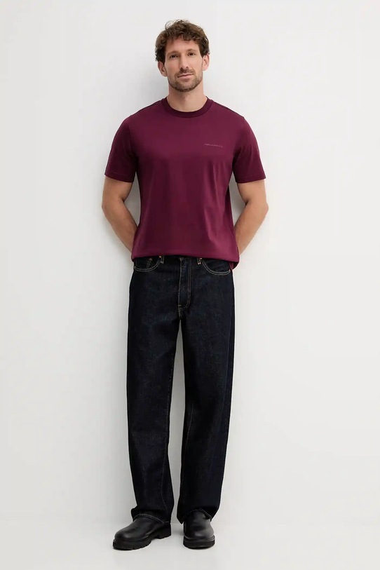 Bavlněné tričko Karl Lagerfeld 554200.755002 burgundské AW25