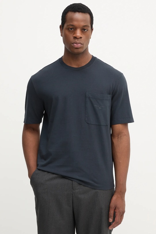 Armani Exchange t-shirt bawełniany nadruk granatowy XM001072.AF16283