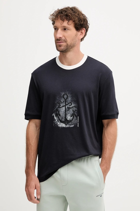 Armani Exchange t-shirt bawełniany nadruk czarny XM001075.AF12308