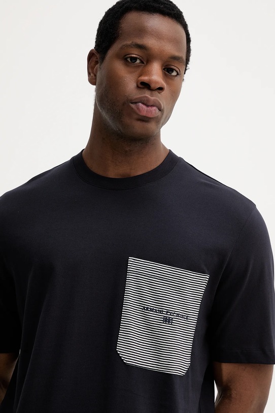 Armani Exchange t-shirt bawełniany granatowy XM001080.AF10361