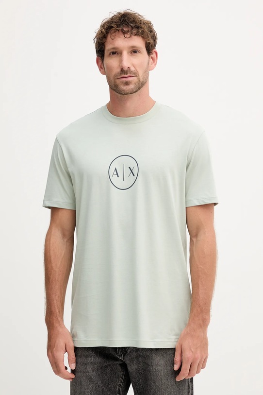 Armani Exchange t-shirt bawełniany nadruk zielony XM001853.AF10356