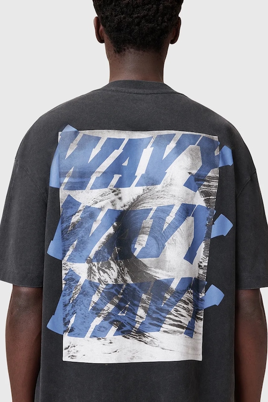 AllSaints t-shirt bawełniany WAVY M063PC czarny AW25