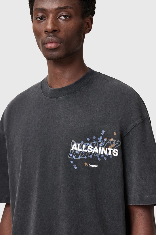 Odzież AllSaints t-shirt bawełniany WAVY M063PC czarny