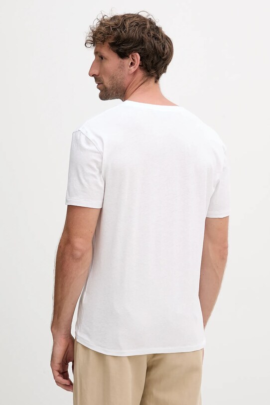 Odzież Frescobol Carioca t-shirt z domieszką lnu 1573.01 biały