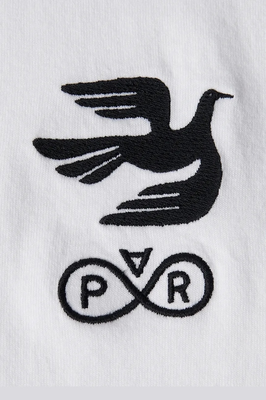 by Parra t-shirt bawełniany Infinite bird logo 54215 biały AW25