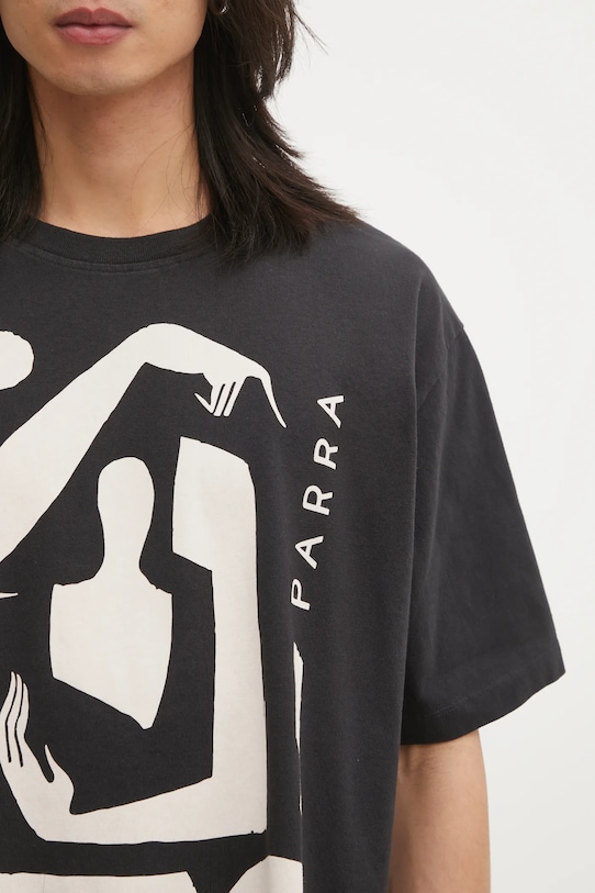 by Parra cotton t-shirt Detached black 54411.