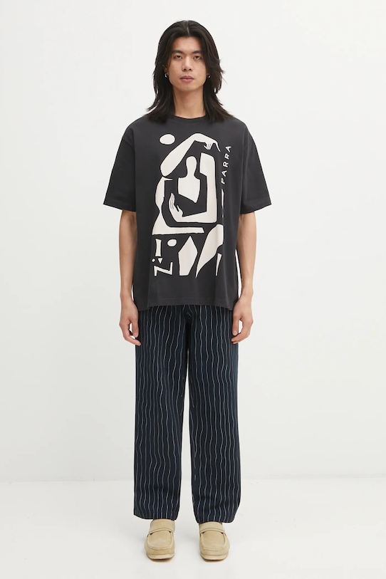 by Parra cotton t-shirt Detached 54411. black