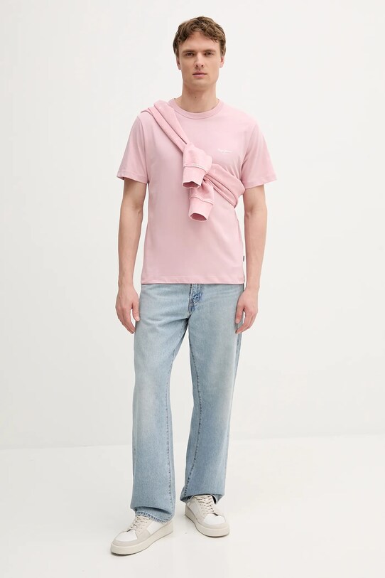 Pepe Jeans t-shirt bawełniany PM509956 różowy AW25